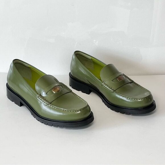 Free People Shoes - Free People Leather Liv Olive Green Loafer